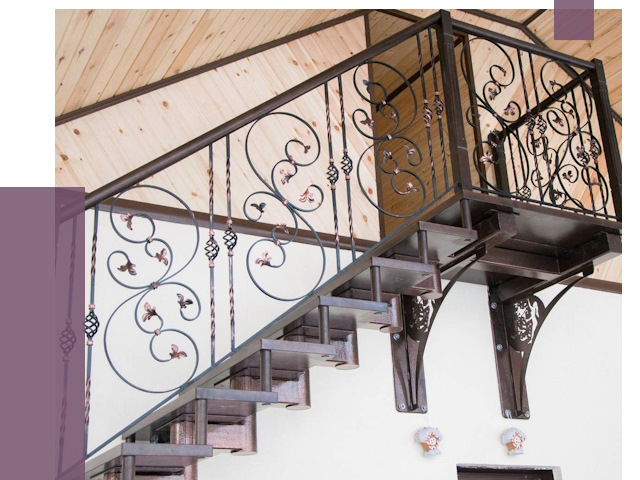 Кованые лестницы в Краснокаменске от 79724 руб. под ключ