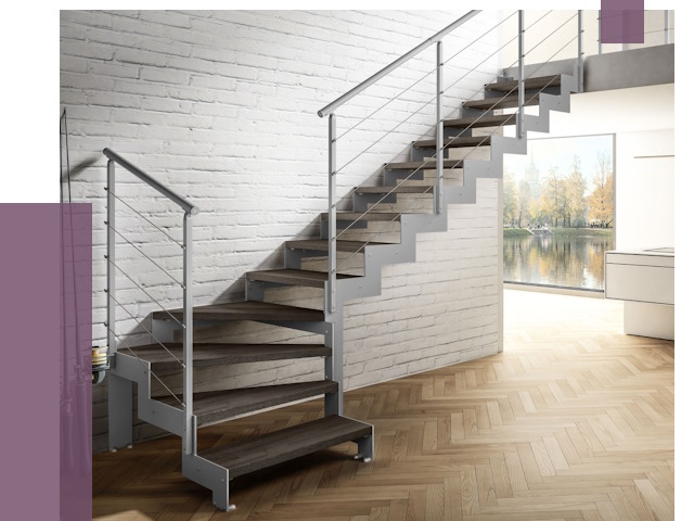 Г-образные лестницы под ключ в Краснокаменске от 37051 руб. | ПРОЛЁТ-Ксн