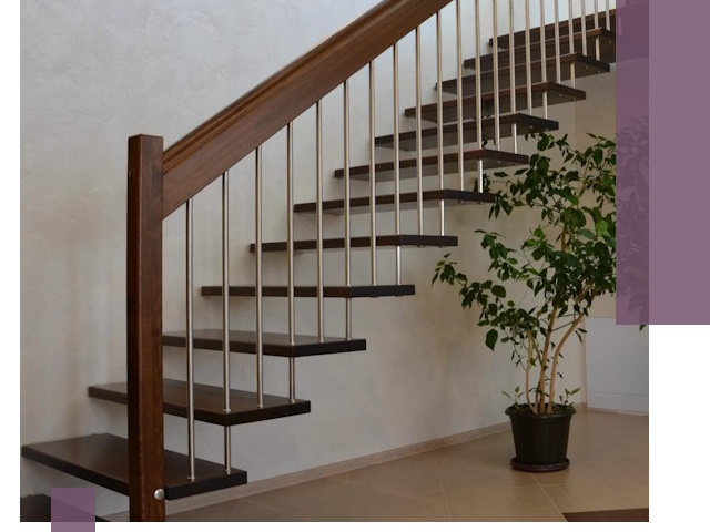 Лестницы на больцах под ключ в Краснокаменске – изготовление и монтаж