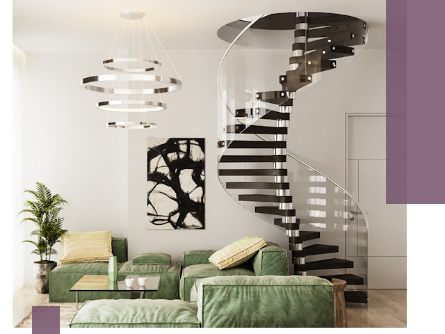 Лестницы для двухуровневой квартиры в Краснокаменске — изготовление и монтаж