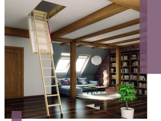 Чердачные лестницы под ключ в Краснокаменске: изготовление и монтаж