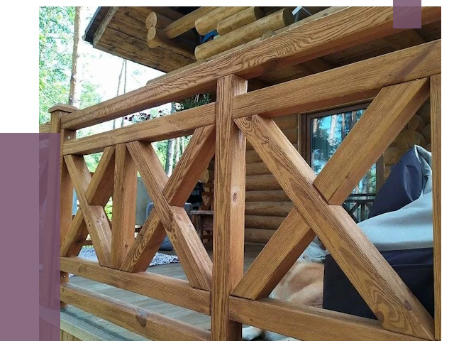 Деревянные перила под ключ в Краснокаменске от 7666 руб. 