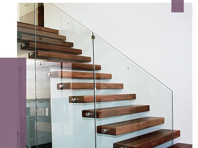 Стеклянные перила для лестницы в Краснокаменске от 14820 руб.