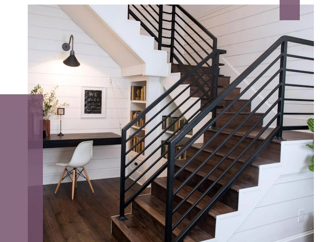 Перила для лестницы в доме в Краснокаменске от 7410 руб. — ПРОЛЁТ-Ксн