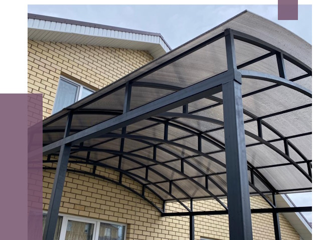 Монтаж козырьков в Краснокаменске от 11499 руб. | ПРОЛЁТ-Ксн