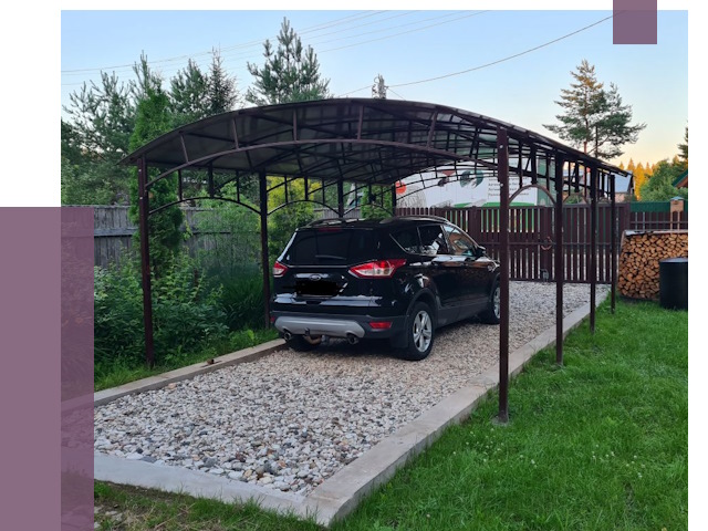 Навесы для автомобиля в Краснокаменске от 13134 руб.  | ПРОЛЁТ-Ксн