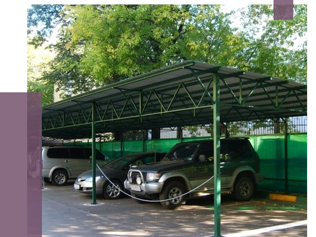 Навесы для парковки в Краснокаменске от 80235 руб. заказать | ПРОЛЁТ-Ксн