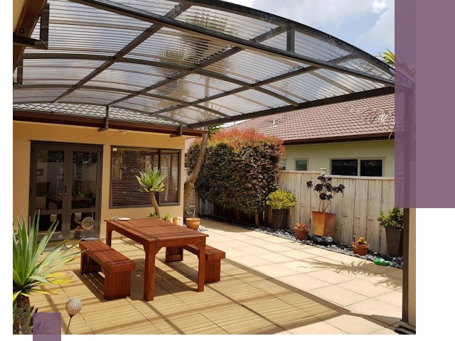 Навесы во двор под ключ в Краснокаменске — изготовление и монтаж