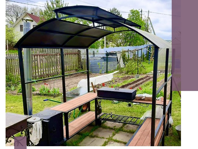 Навесы для барбекю в Краснокаменске: изготовление, монтаж и демонтаж