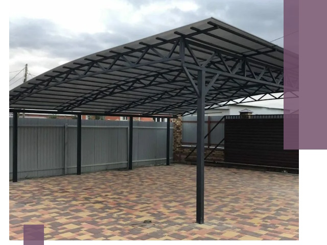 Металлические навесы под ключ в Краснокаменске — изготовление и монтаж