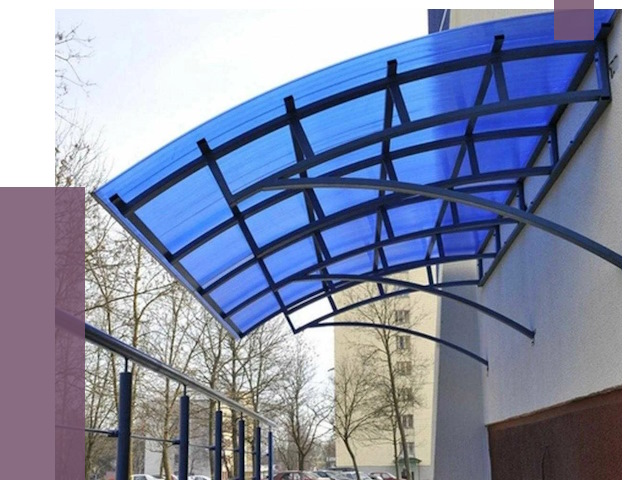 Козырьки из поликарбоната в Краснокаменске от 4293 руб. под ключ | ПРОЛЁТ-Ксн