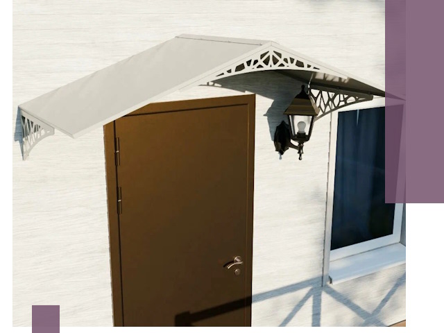 Металлические козырьки на входы и террасы в Краснокаменске