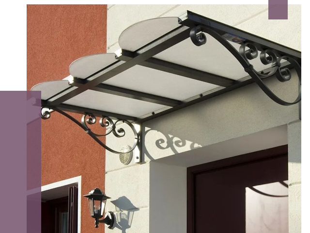 Односкатные козырьки в Краснокаменске от 8381 руб.  | ПРОЛЁТ-Ксн