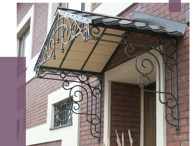 Двускатные козырьки в Краснокаменске под ключ от 12776 руб.