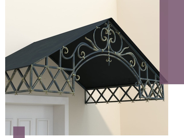 Двускатные металлические козырьки под ключ в Краснокаменске