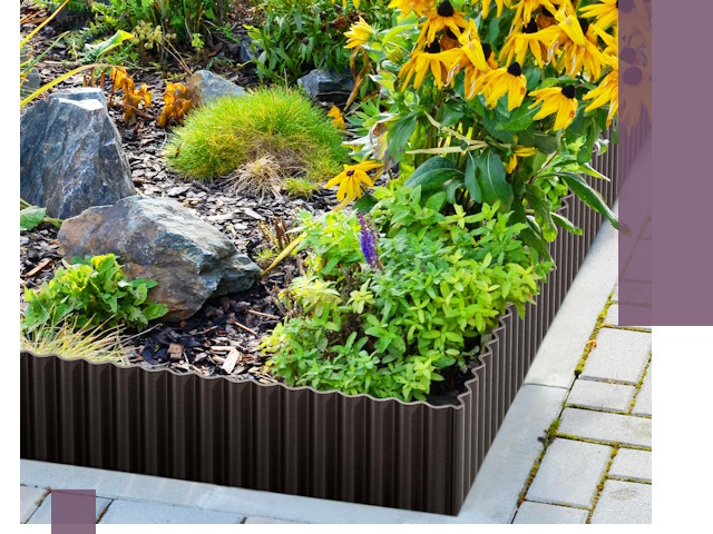 Металлические бордюры для клумб в Краснокаменске — производство и монтаж