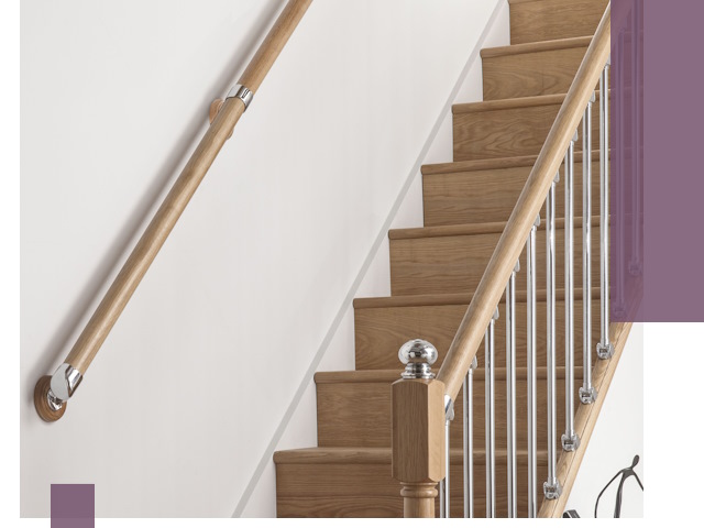 Пристенные поручни из стали и нержавейки под монтаж в Краснокаменске